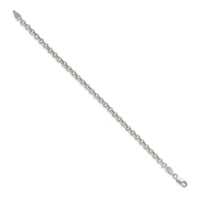 925 White Gold 4.25 mm Polished Chain Bracelet