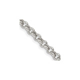 925 White Gold 4.25 mm Polished Chain Necklace detail view