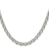 925 White Gold 6.5 mm Polished Chain Necklace