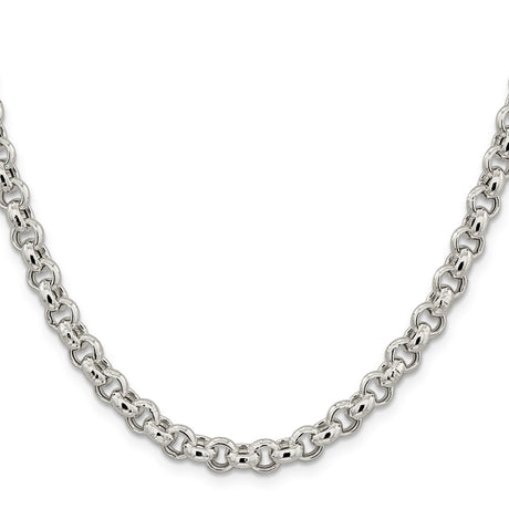925 White Gold 6.5 mm Polished Chain Necklace