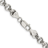 925 White Gold 6.5 mm Polished Chain Necklace alternate angle