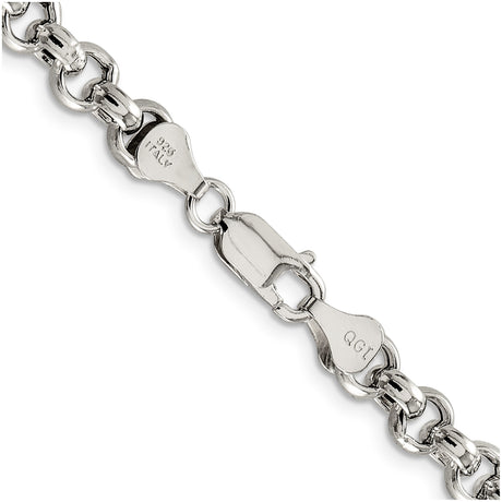 925 White Gold 6.5 mm Polished Chain Necklace alternate angle