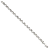 925 White Gold 6.5 mm Polished Chain Bracelet