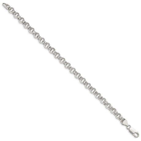 925 White Gold 6.5 mm Polished Chain Bracelet