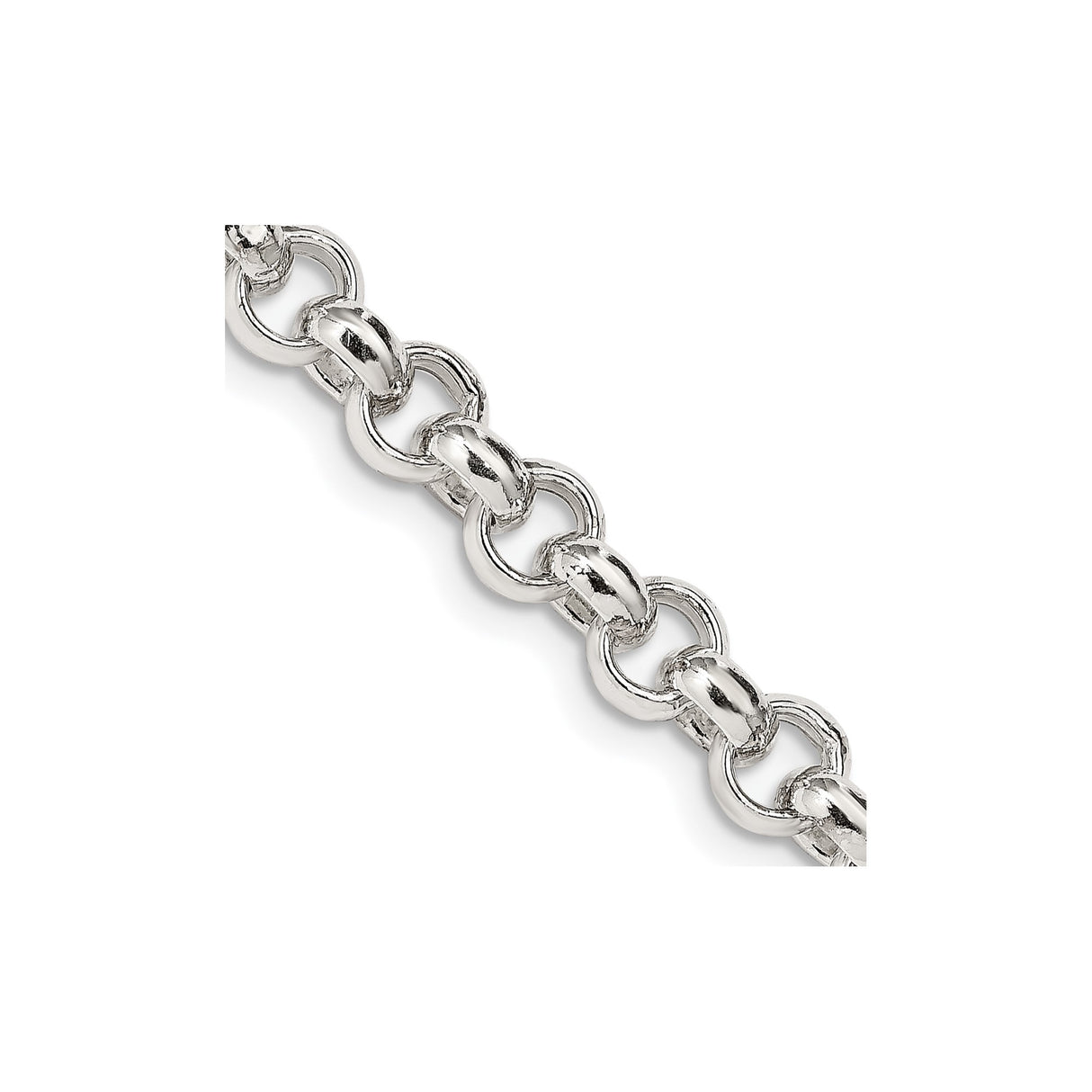 925 White Gold 6.5 mm Polished Chain Necklace detail view