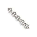 925 White Gold 6.5 mm Polished Chain Necklace detail view