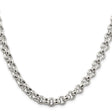 925 White Gold 7.75 mm Polished Chain Necklace