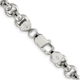 925 White Gold 7.75 mm Polished Chain Necklace alternate angle