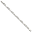 925 White Gold 7.75 mm Polished Chain Bracelet