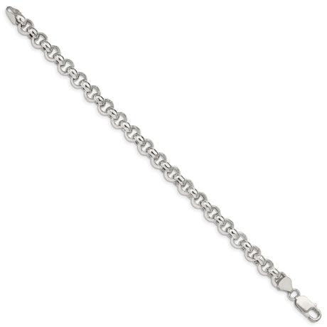 925 White Gold 7.75 mm Polished Chain Bracelet