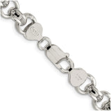 925 White Gold 9.5 mm Polished Chain Necklace alternate angle