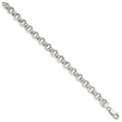 925 White Gold 9.5 mm Polished Chain Bracelet