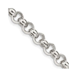 925 White Gold 9.5 mm Polished Chain Necklace detail view