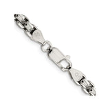 925 White Gold 5.2 mm Box Chain Necklace, Polished alternate angle