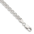 925 White Gold 5.2 mm Box Chain Bracelet, Polished shown for scale