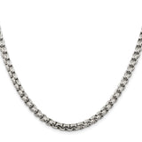 925 White Gold 5.2 mm Box Chain Necklace, Polished