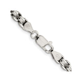 925 White Gold 5.2 mm Box Chain Necklace, Polished alternate angle