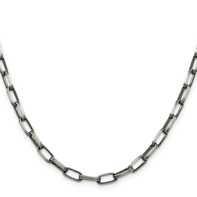 925 White Gold 4.8 mm Solid Chain Necklace