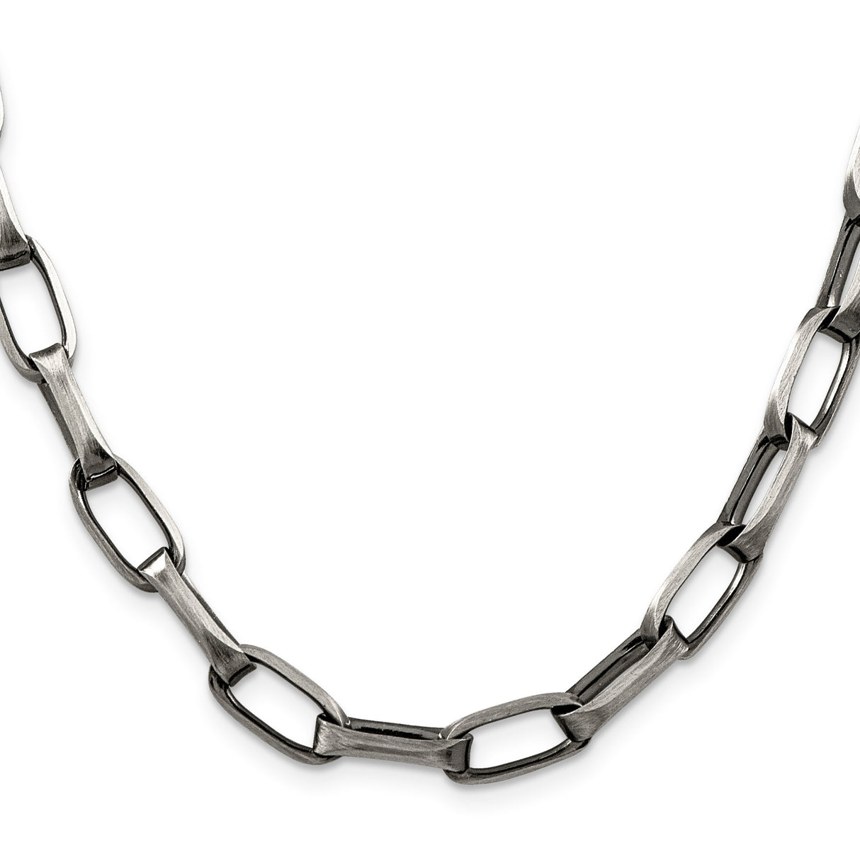 925 White Gold 8 mm Solid Chain Necklace