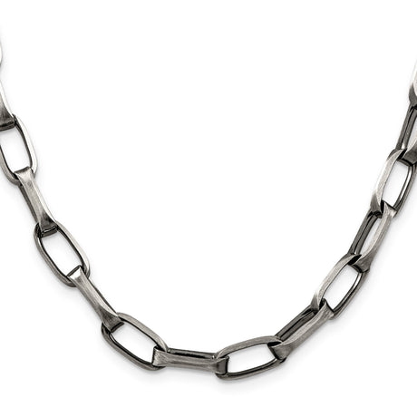 925 White Gold 8 mm Solid Chain Necklace