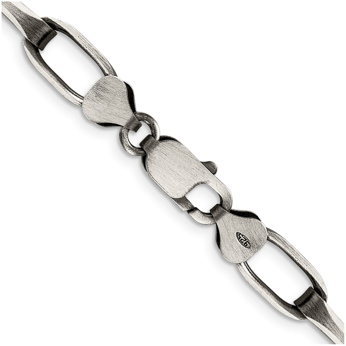 925 White Gold 8 mm Solid Chain Necklace alternate angle