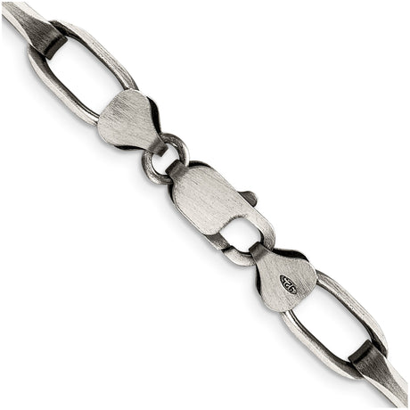 925 White Gold 8 mm Solid Chain Necklace alternate angle