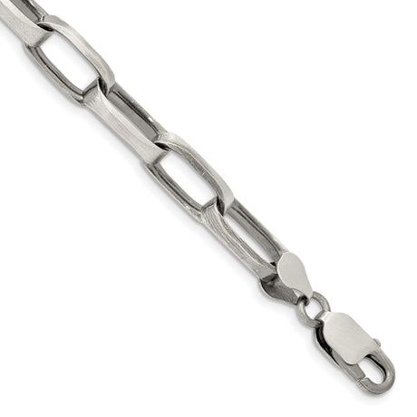 925 White Gold 8 mm Solid Chain Bracelet shown for scale