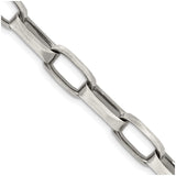 925 White Gold 8 mm Solid Chain Necklace detail view