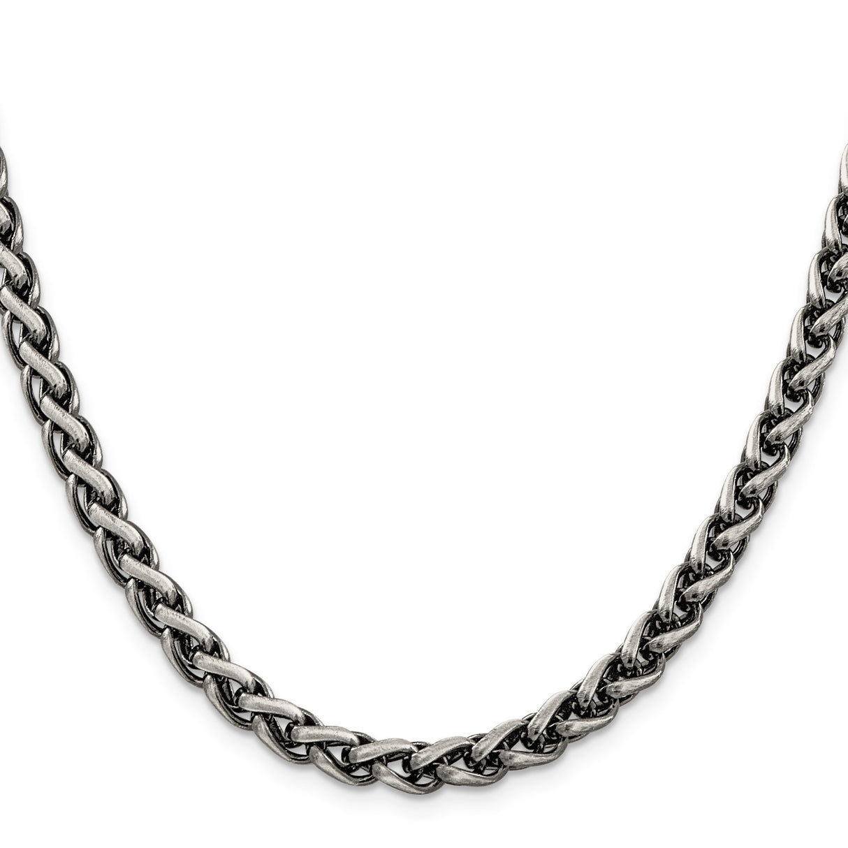 925 White Gold 6 mm Solid Chain Necklace