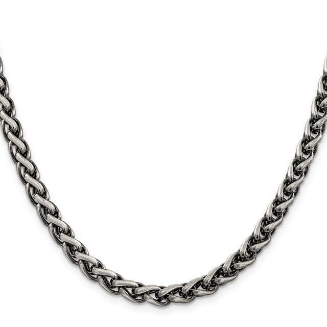 925 White Gold 6 mm Solid Chain Necklace