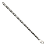 925 White Gold 6 mm Solid Chain Bracelet