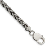 925 White Gold 6 mm Solid Chain Bracelet shown for scale