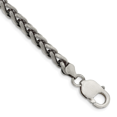 925 White Gold 6 mm Solid Chain Bracelet shown for scale