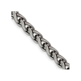 925 White Gold 6 mm Solid Chain Necklace detail view