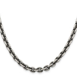 925 White Gold 7 mm Solid Chain Necklace