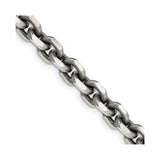 925 White Gold 7 mm Solid Chain Necklace detail view