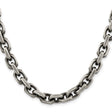 925 White Gold 8.6 mm Solid Chain Necklace