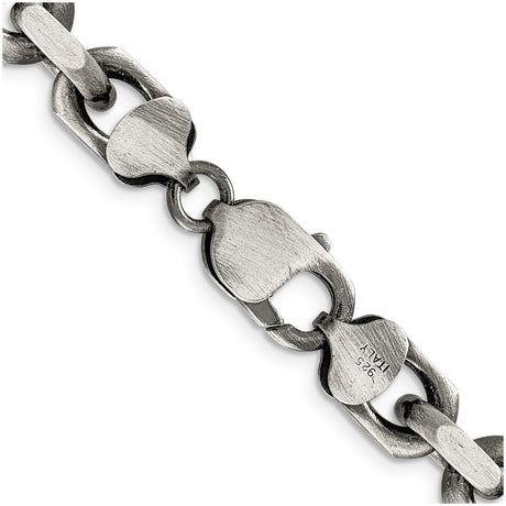 925 White Gold 8.6 mm Solid Chain Necklace alternate angle