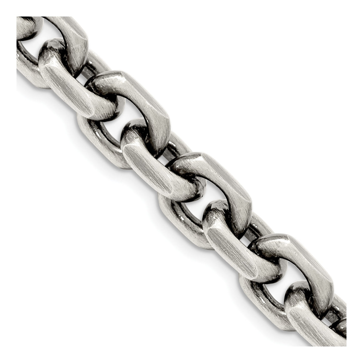 925 White Gold 8.6 mm Solid Chain Necklace detail view