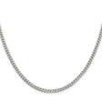 925 White Gold 3.15 mm Curb Chain Necklace, Polished