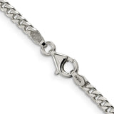 925 White Gold 3.15 mm Curb Chain Necklace, Polished alternate angle