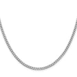 925 White Gold 3.15 mm Curb Chain Necklace, Polished