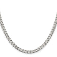 925 White Gold 5 mm Curb Chain Necklace, Polished