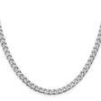 925 White Gold 5 mm Curb Chain Necklace, Polished