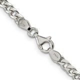 925 White Gold 3.5 mm Curb Chain Necklace, Polished alternate angle