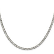 925 White Gold 4.25 mm Curb Chain Necklace, Polished