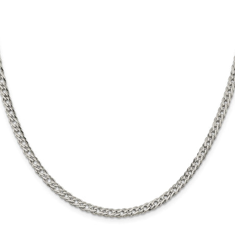 925 White Gold 4.25 mm Curb Chain Necklace, Polished