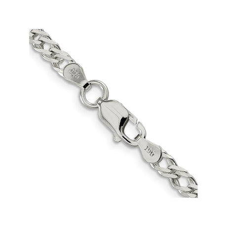 925 White Gold 4.25 mm Curb Chain Necklace, Polished alternate angle