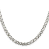 925 White Gold 5.65 mm Curb Chain Necklace, Polished