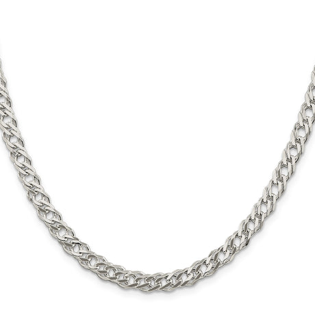 925 White Gold 5.65 mm Curb Chain Necklace, Polished